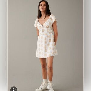 American Eagle floral pattern corset dress